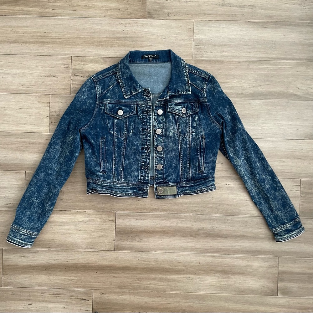 Velvet Heart Cropped Denim Jacket, XS